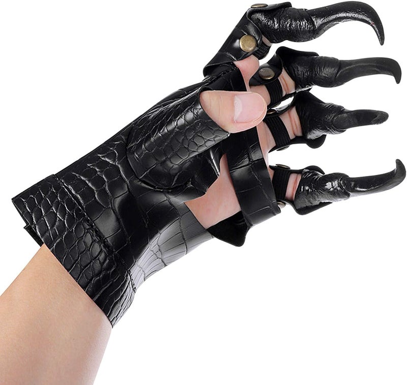 BXT Halloween Costume Paw Gloves Long Fingernails Black Party Gloves Cat Claws Halloween Prop Wolf Claws Glove Cosplay Costume - Image 3